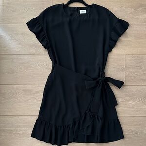 Wilfred Black Ruffle Mini Dress